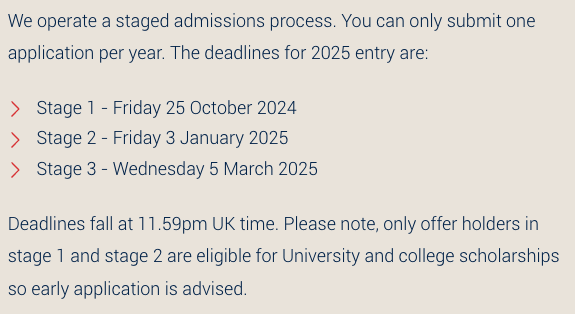 University of Oxford MSc Financial Economics Program Timeline / Deadline