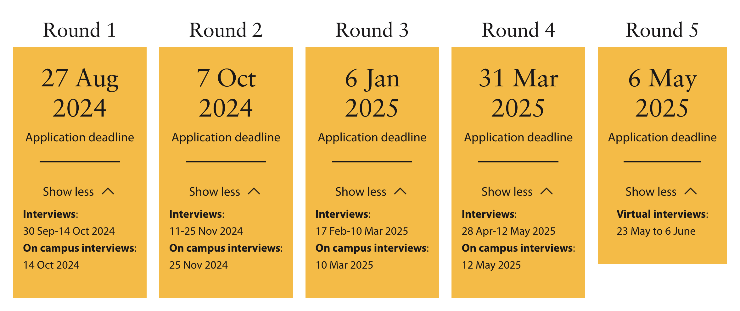 Cambridge MBA Supplementary Application Timeline / Deadline