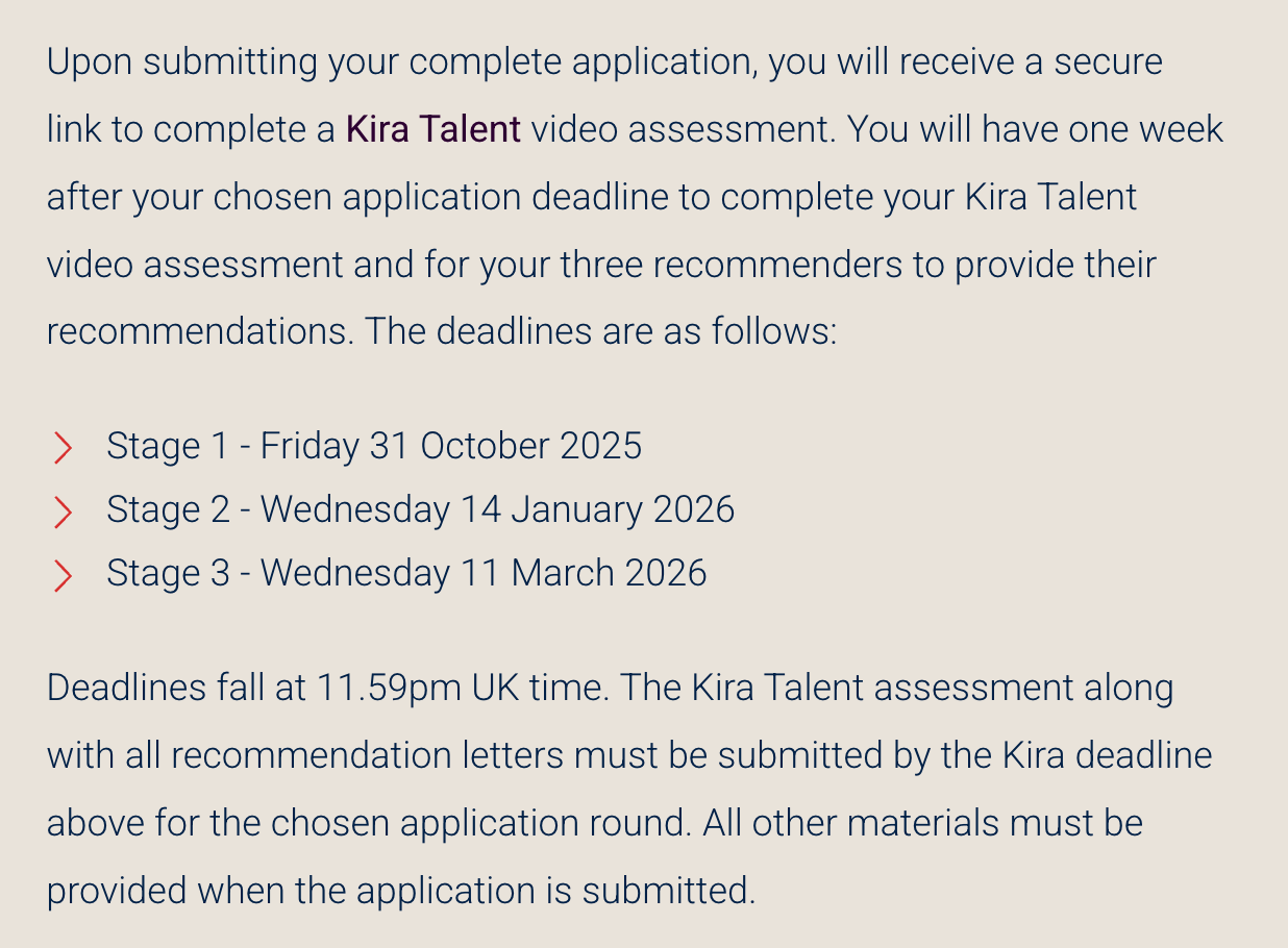 University of Oxford MSc Financial Economics Program Supplementary Application Timeline / Deadline